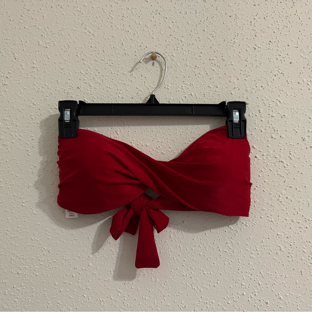 l*space Scarlet Twist Front Bandeau Bikini Top with Tie